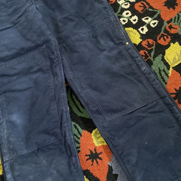 Carhartt Lined Heavy Bib Overalls 40x32 Navy - Picture 3 of 8